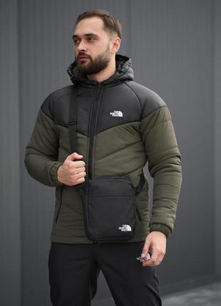 Комплект мужской tnf: куртка tnf + штаны tnf черные. борсетка tnf в подарок!