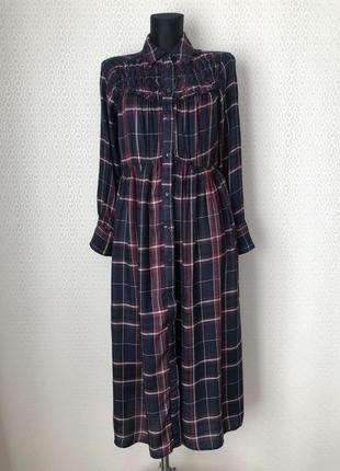 Платье-рубашка в клетку из вискозы от zara, размер s