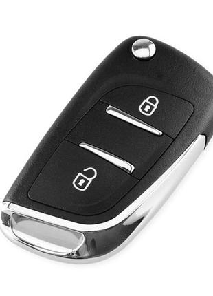 Выкидной ключ, корпус под чип, 2кн dkt0269, peugeot, va2, new