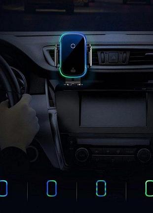 Универсальный автодержатель baseus auto lock light electric holder with wireless charger |15w (wxhw03-01) 8