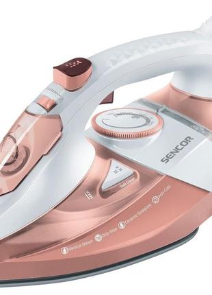 Праска sencor 3200вт з технологією anti-calc біло-золотий (ssi8300rs)