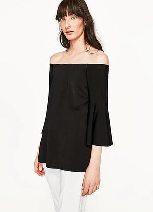 Блуза топ із відкритими плечима та рукавами кльош №99/15