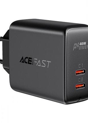 Сетевое зарядное устройство acefast a9 pd 40вт (2 type-c) black