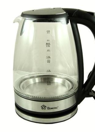 Электрочайник domotec ms-8110 чайник стекло