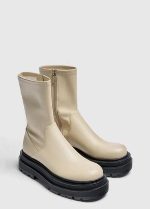 Ботинки pull@bear р.39(25,5см) эко-кожа