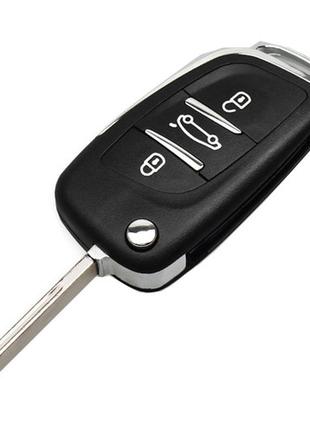Выкидной ключ, корпус под чип, 3кн, peugeot, ниша ce0523, hu83, new