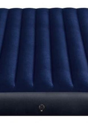 Матрас надувной двухместный intex 64755 183х203х25 см, синий3 фото