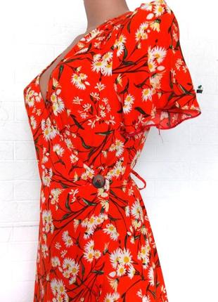 Платье красное новое с этикеткой с ромашками 100% вискоза м2 фото
