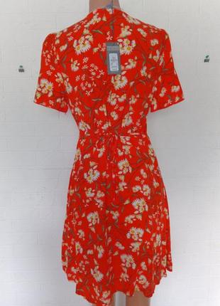 Платье красное новое с этикеткой с ромашками 100% вискоза м4 фото