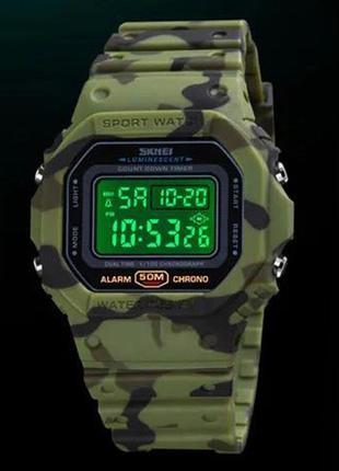 Наручные часы с подсветкой skmei 1628cmgn 5 atm 44 мм camouflage2 фото