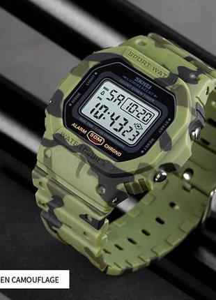 Наручные часы с подсветкой skmei 1628cmgn 5 atm 44 мм camouflage3 фото