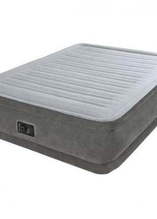 Надувне ліжко велюрова intex 64412 з електронасосом, 191х99х46 см