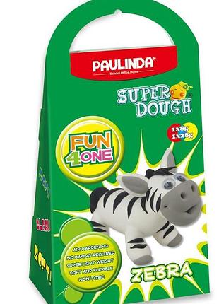 Масса для лепки paulinda super dough fun4one с подвижными глазами зебра (pl-1563)