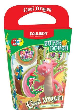 Маса для ліплення paulinda super dough cool dragon рожевий (pl-081378-15)