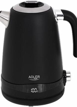 Чайник adler ad 1295 black 40-100°c 1,7l с жк-дисплеем контролем и функцией поддержания температуры