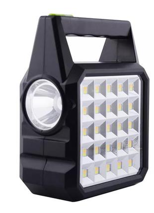 Ліхтар led багатофункціональний прожектор gd105 із сонячною панеллю / 3 лампи