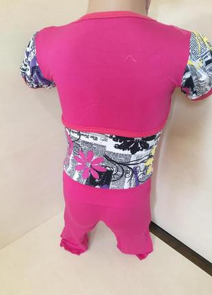 Летний костюм для девочки футболка удлиненные шорты бриджи вискоза украина 92 98 104 1108 фото