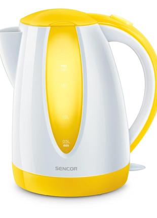 Дисковий електрочайник sencor swk 181 1.8л 2000вт біло-жовтий (swk1816yl)