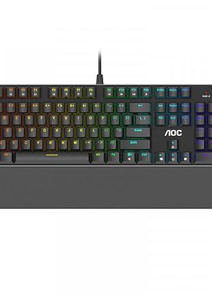 Клавіатура ігрова механічна aoc gk500dr2r gaming rgb usb outemu red switch