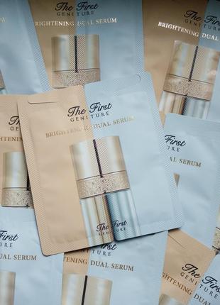 Освітлююча та заспокійлива сироватка ohui the first geniture brightening dual serum 2 мл