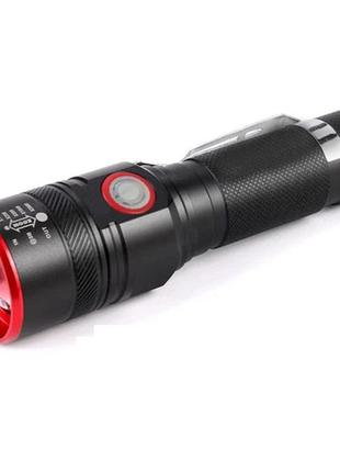 Фонарь ручной аккумуляторный bailong bl-736a-t6 zoom microusb черный