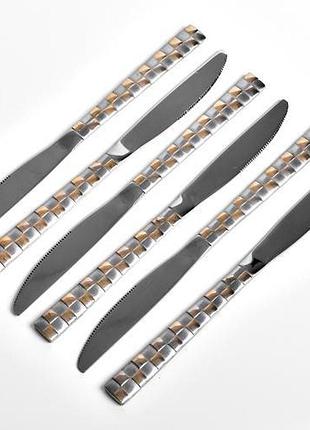 Набор столовых ножей "geometry gold" stenson r92132 нержавеющая сталь 6шт/наб