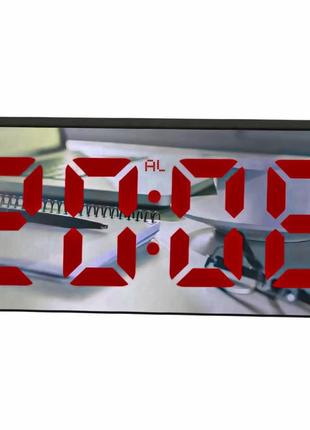Часы настольные 3821l 9076 с красной подсветкой black