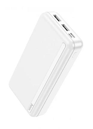 Портативное зарядное  power bank умб hoco j91a 20000 mah 2xusb/type-c белый