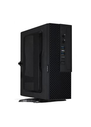 Корпус компьютерный mini-itx gamemax st102-2u3 с блоком питания 200вт/desktop черный