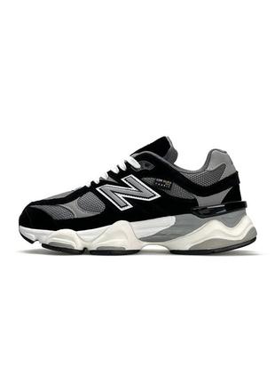 Водоотталкивающие мужские замшевые черные кроссовки new balance 9060 🆕 нью баланс 9060