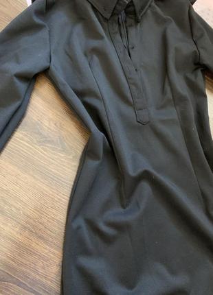 Черное классическое платье по фигуре с замком размер xs s m3 фото