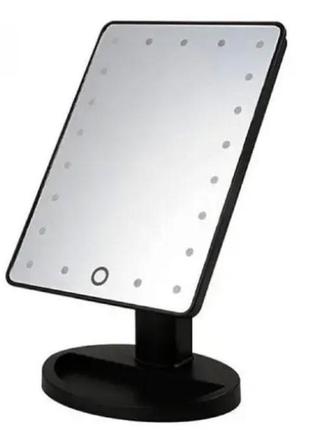 Дзеркало для макіяжу magic makeup mirror r86667 з led-підсвіткою, чорне1 фото