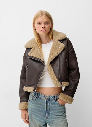 Дубленка bershka женская