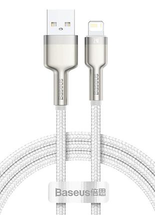 Кабель baseus lightning cafule series metal data cable |1m, 2.4a| (caljk-a05) white