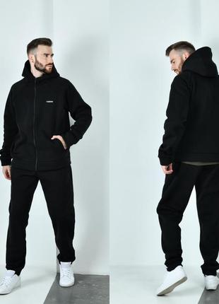 Зимовий чоловічий спортивний костюм на флісі великого розміру