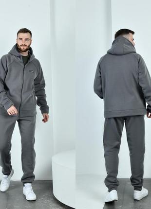 Зимовий чоловічий спортивний костюм на флісі великого розміру