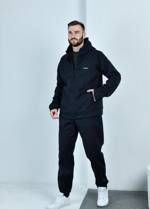 Зимовий чоловічий спортивний костюм на флісі великого розміру