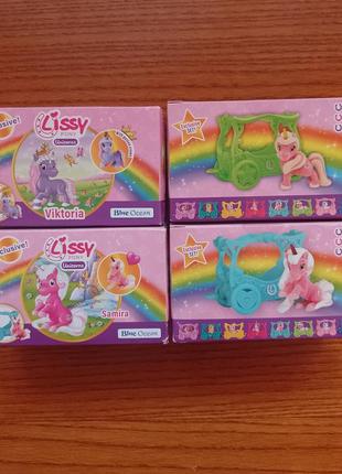 Фигурка единорога с каретой". lissy pony.