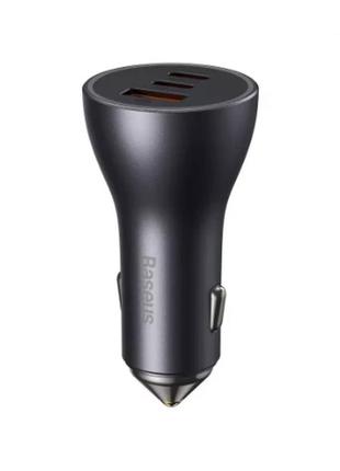Автомобильное зарядное устройство baseus baseus golden contactor pro 65w usb 2xtype-c dark gray cgjp010013