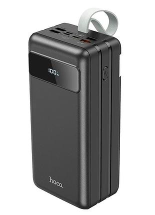 Портативна батарея power bank hoco electric fully j86b 60000mah |4usb/lightning/type-c, pd/qc, 20w/5a| black