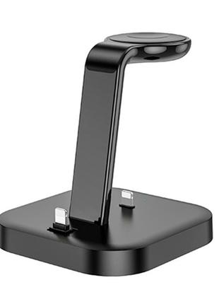Беспроводное зарядное устройство для qi hoco graceful 3-in-1 charger cw43 |2.1a, 2.5/5w| настольное