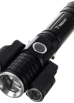 Фонарь 2/1 trizand searchlight t6 2 led zoom 600 mah black