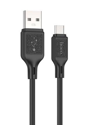 Кабель hoco x90 micro usb cool silicone charging data cable 1m 2.4a black