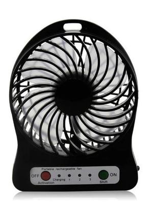 Мини вентилятор mini fan xsfs-01 с аккумулятором 18650 4,5w black