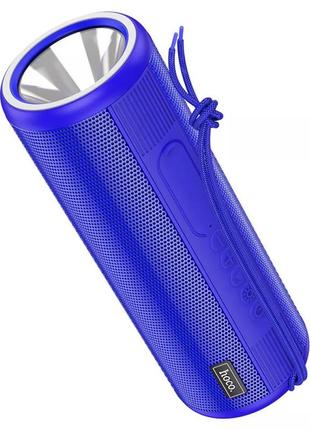 Портативная колонка c фонариком hoco bora sports bt speaker hc11 tws / aux / fm / tf / usb 5wx2 синий