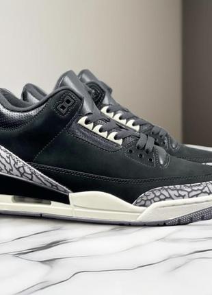 Кроссовки air jordan 3 retro off noir black джордан черные ретро оригинал