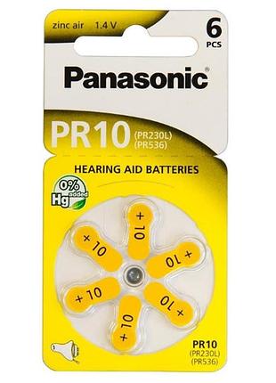 Воздушно-цинковая батарейка panasonic pr230 1,4в pr-230/6lb блистер 6шт