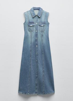 Джинсова сукня trf міді від zara, розмір xs5 фото