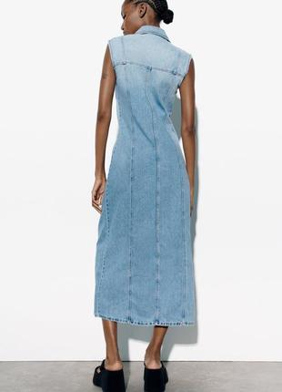 Джинсова сукня trf міді від zara, розмір xs4 фото