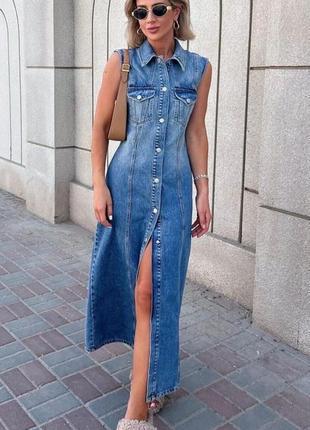 Джинсова сукня trf міді від zara, розмір xs6 фото